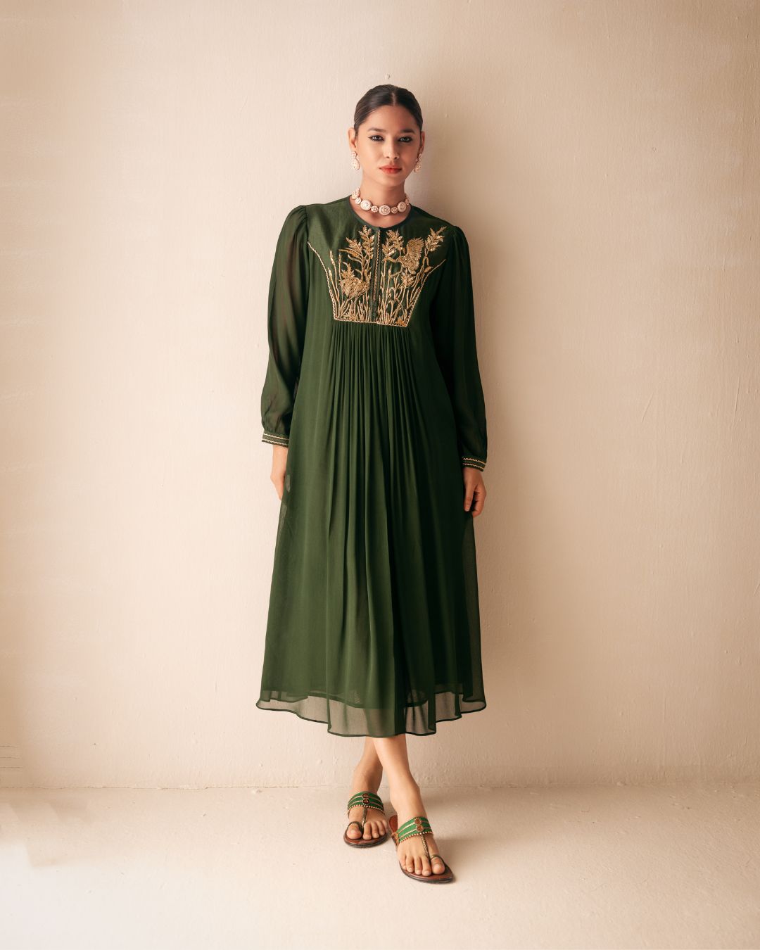 Green Georgette Dress