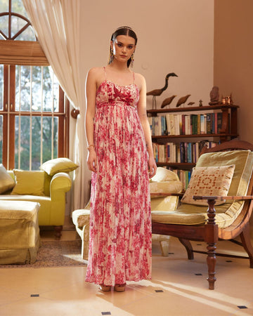 Pink Embroidered Swiss Dot Dress
