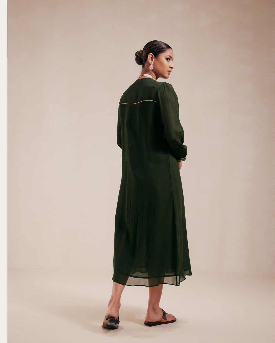 Green Georgette Dress