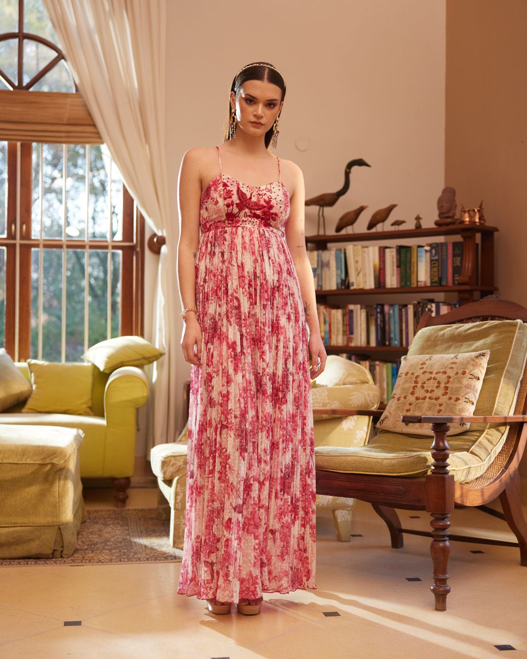 Pink Embroidered Swiss Dot Dress