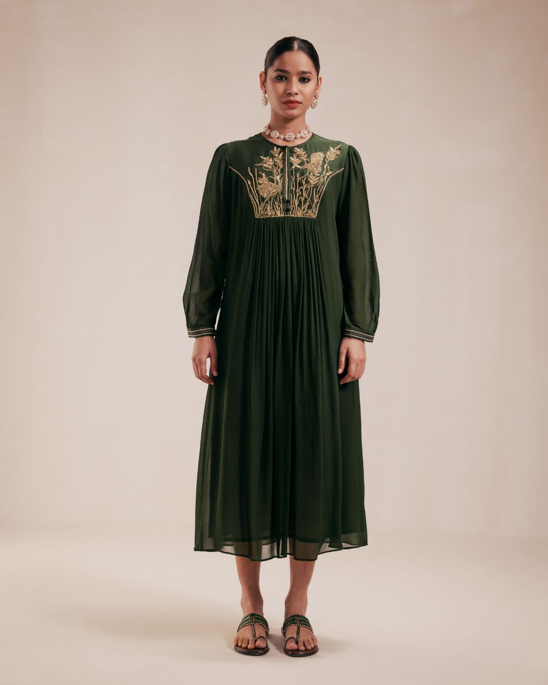 Green Georgette Dress