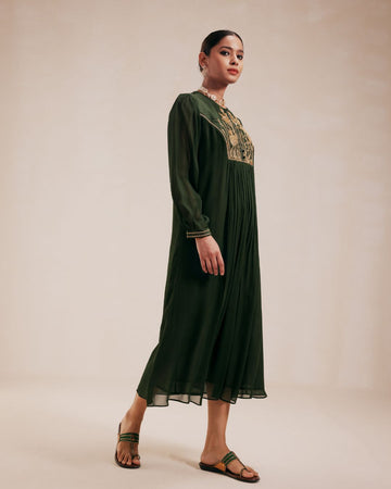 Green Georgette Dress