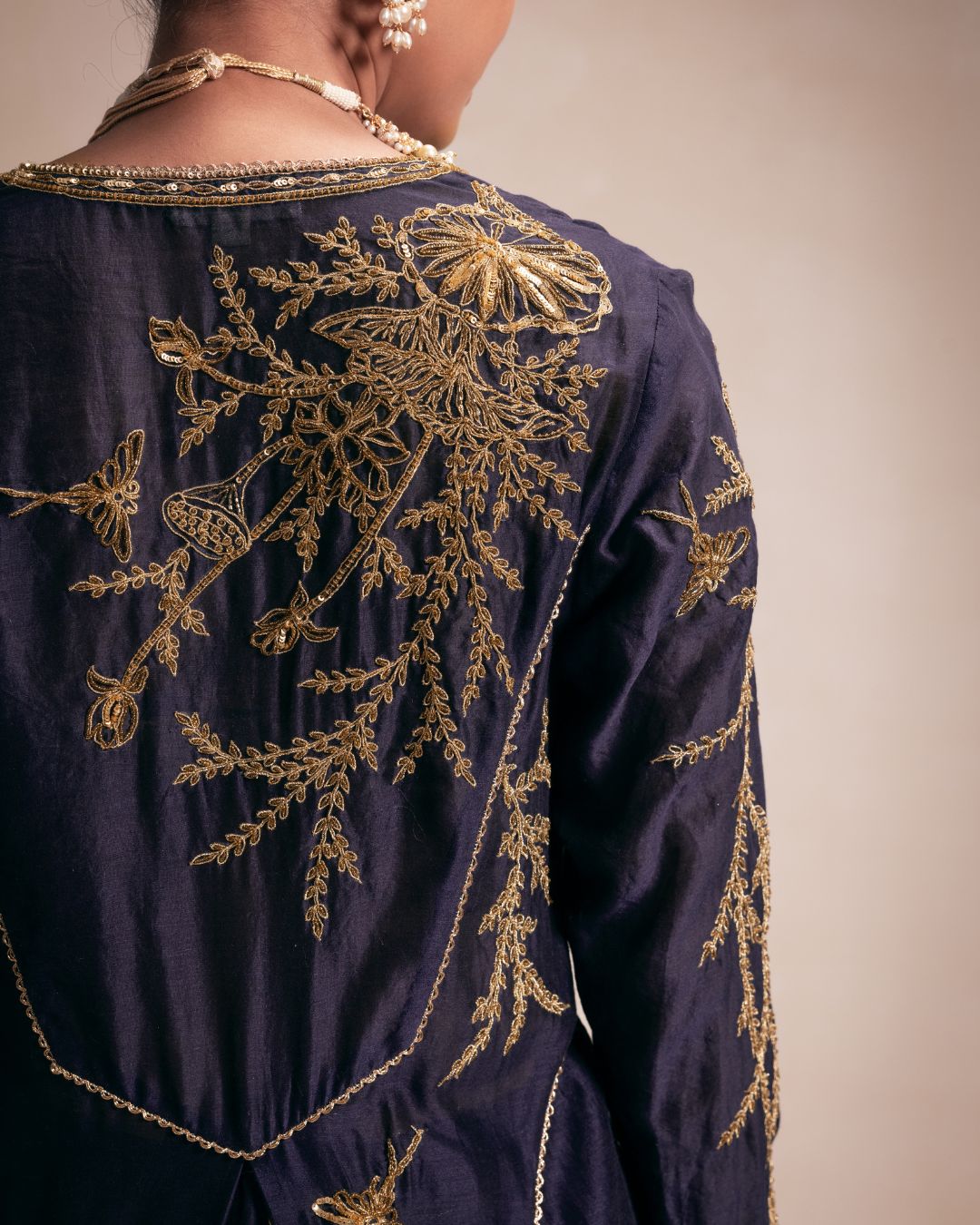 Blue High-Low Kurta Set