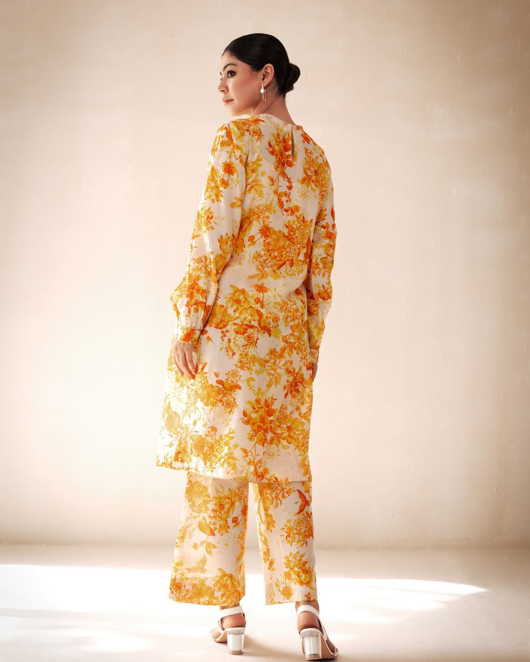 Rasasvada Yellow Printed Kurta Set