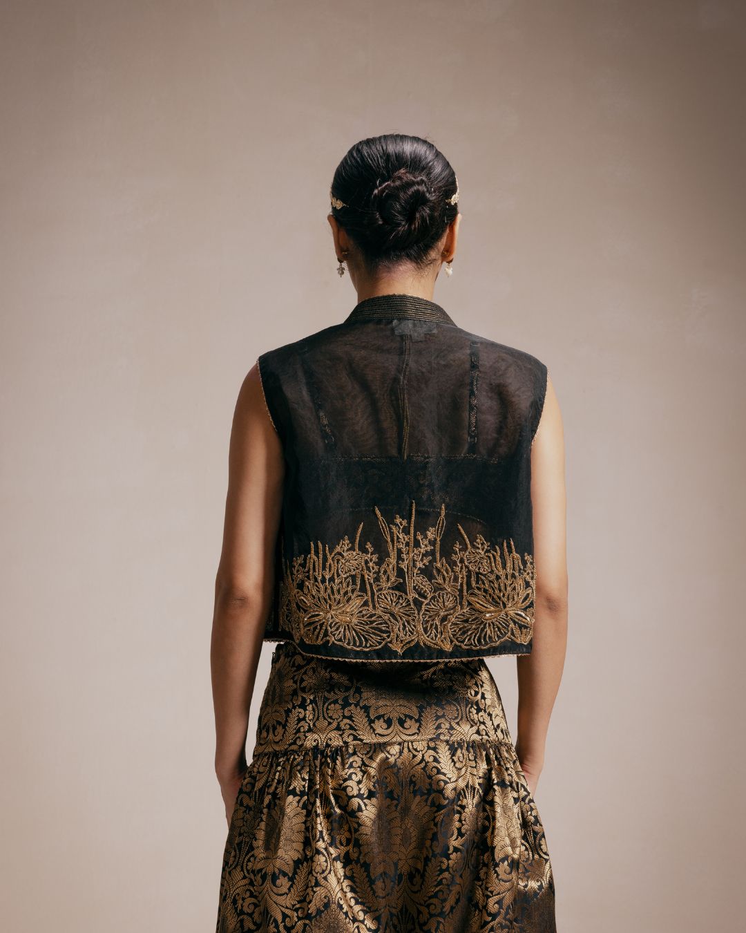 Gold Embroidered Jacket & Pants Co-ord