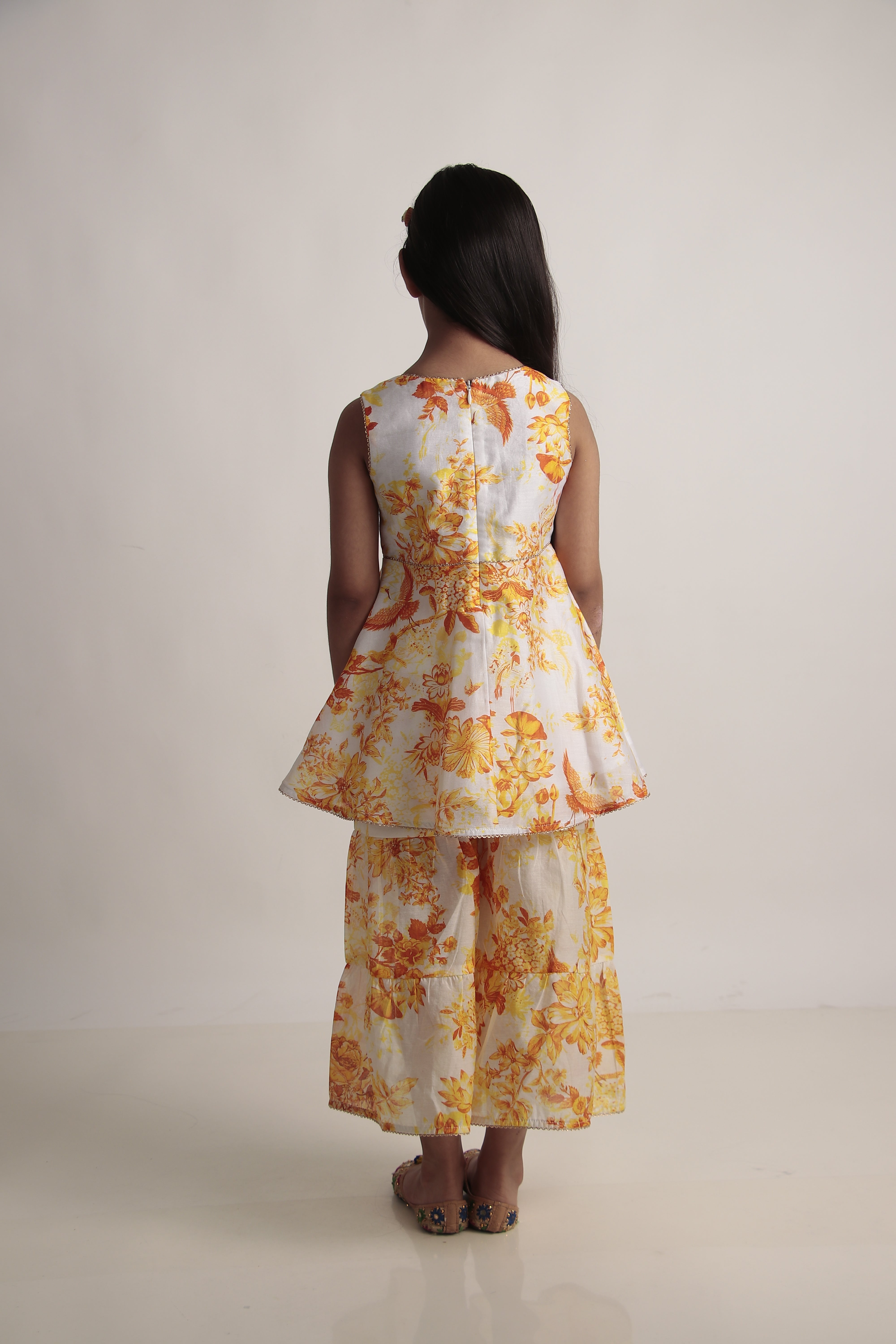 Yellow Printed Kurta & Sharara Set