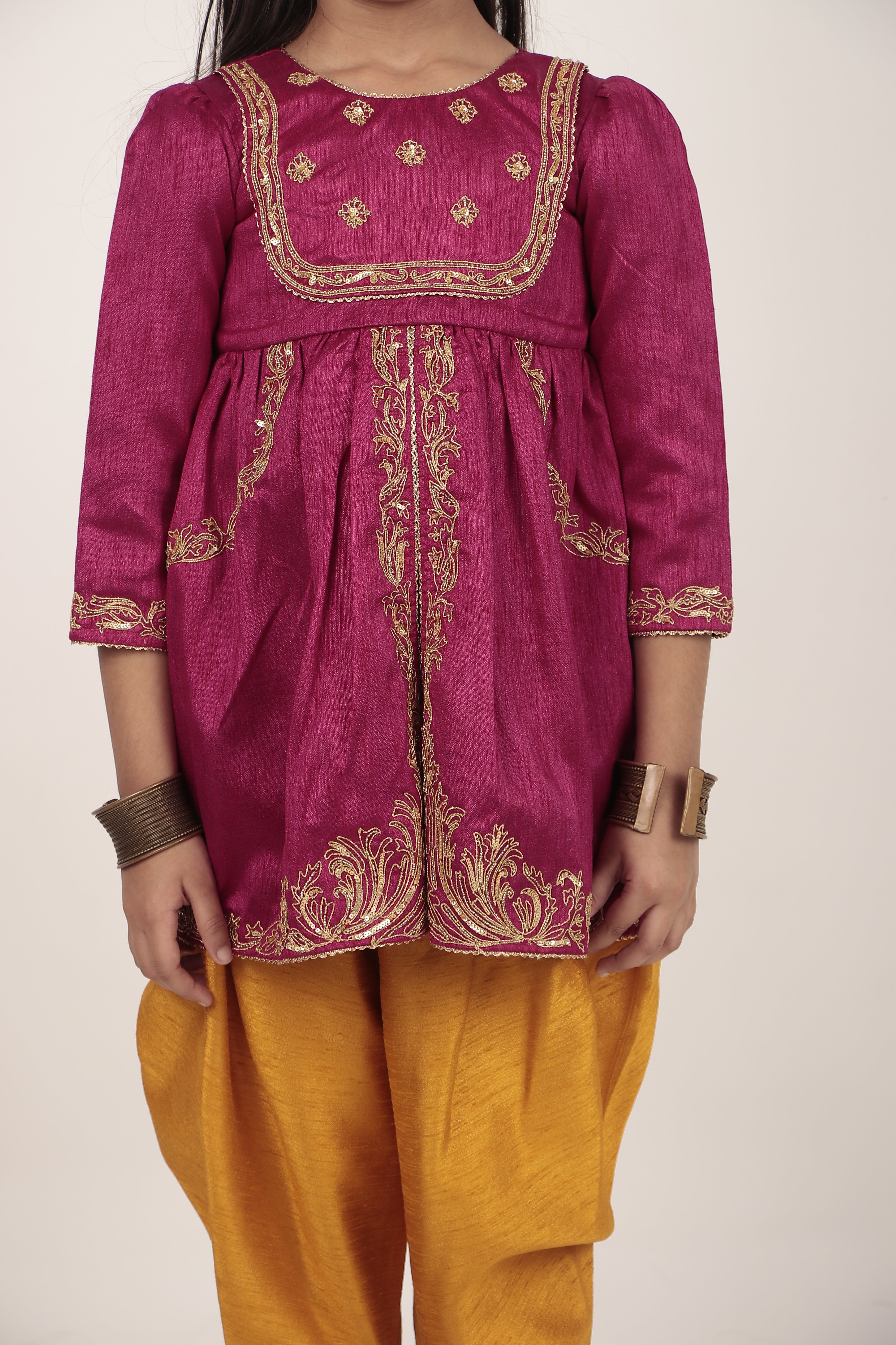 Pink Kurta & Tulip Pants Set