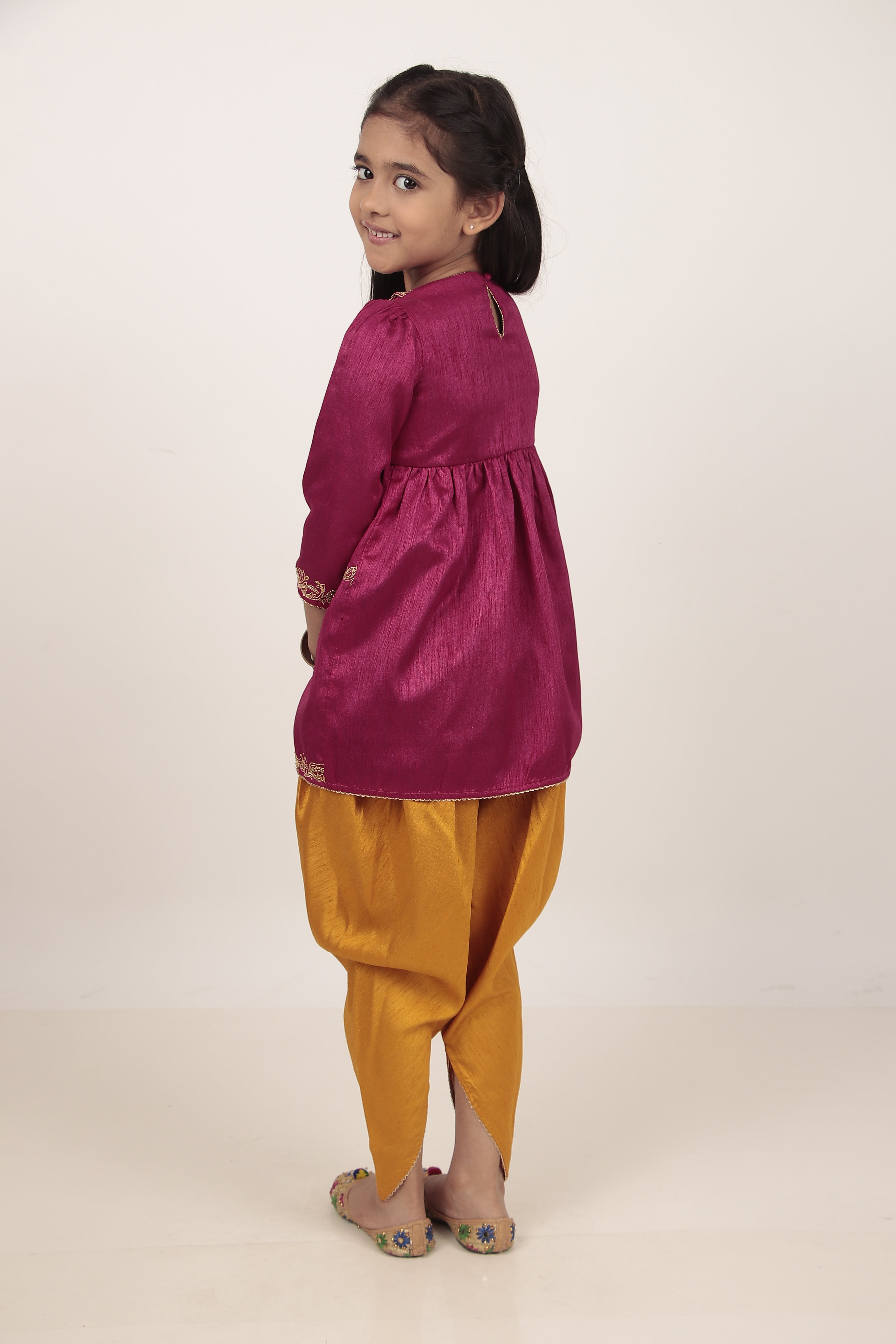 Pink Kurta & Tulip Pants Set