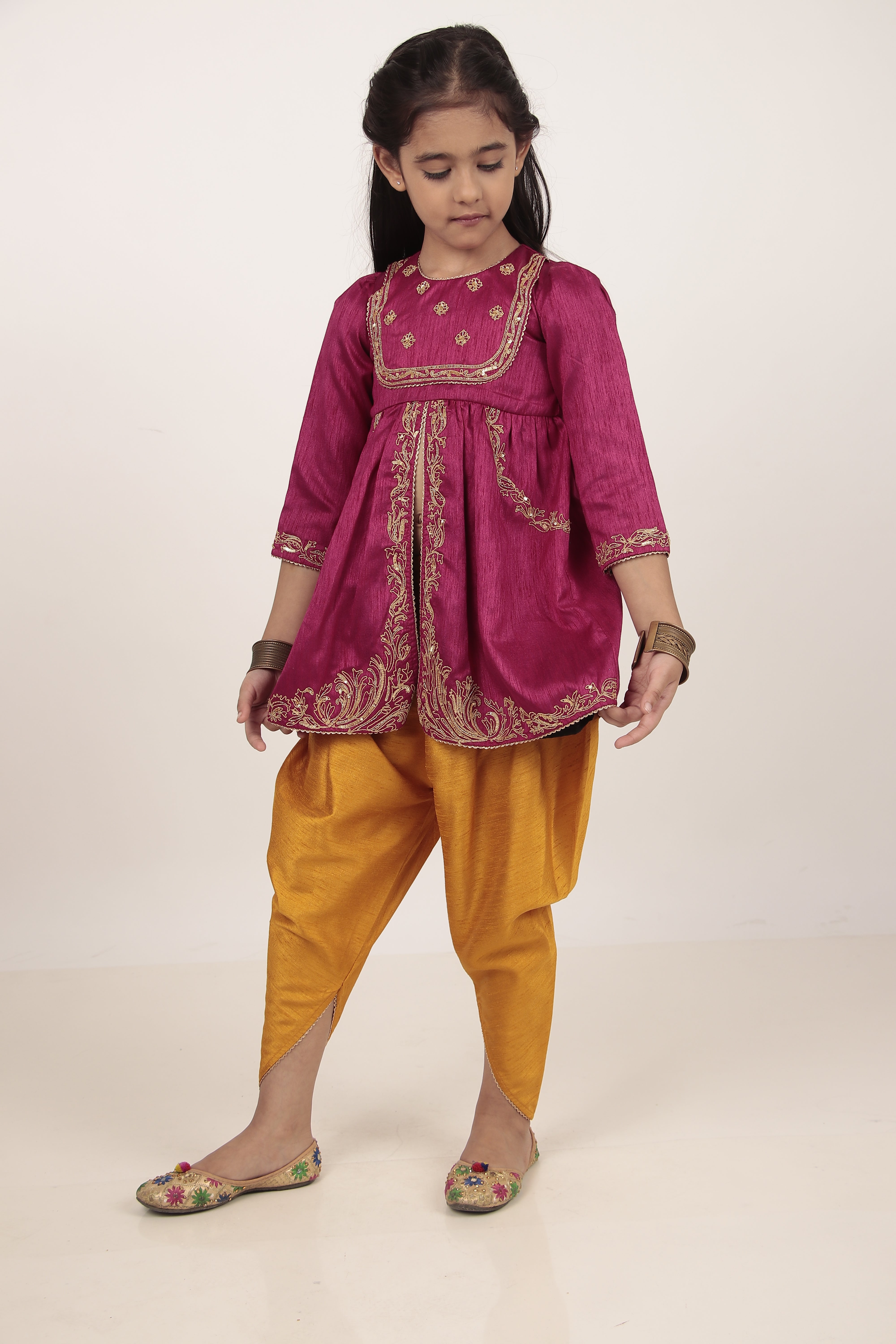 Pink Kurta & Tulip Pants Set