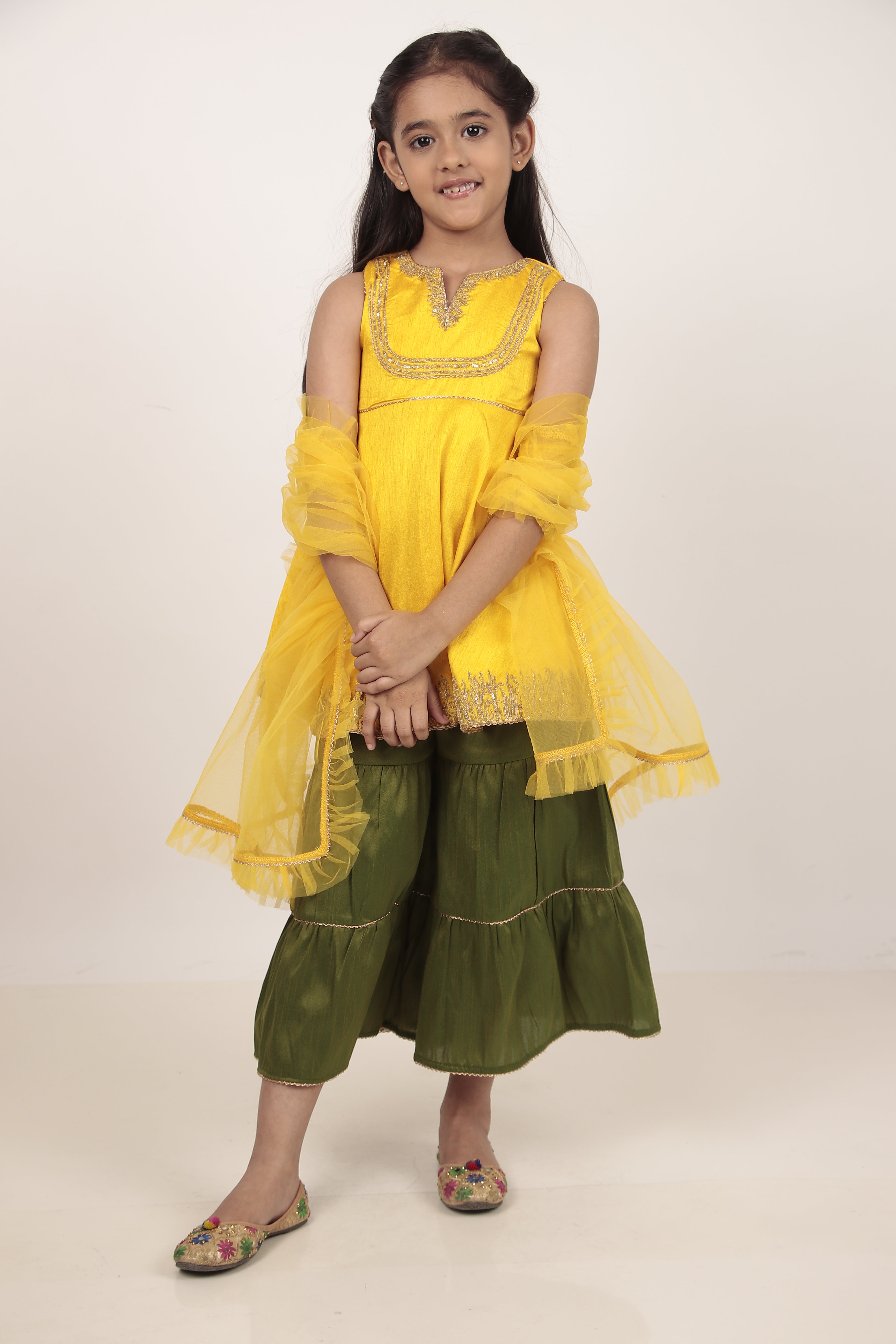 Yellow Kurta & Khada Pajama Set