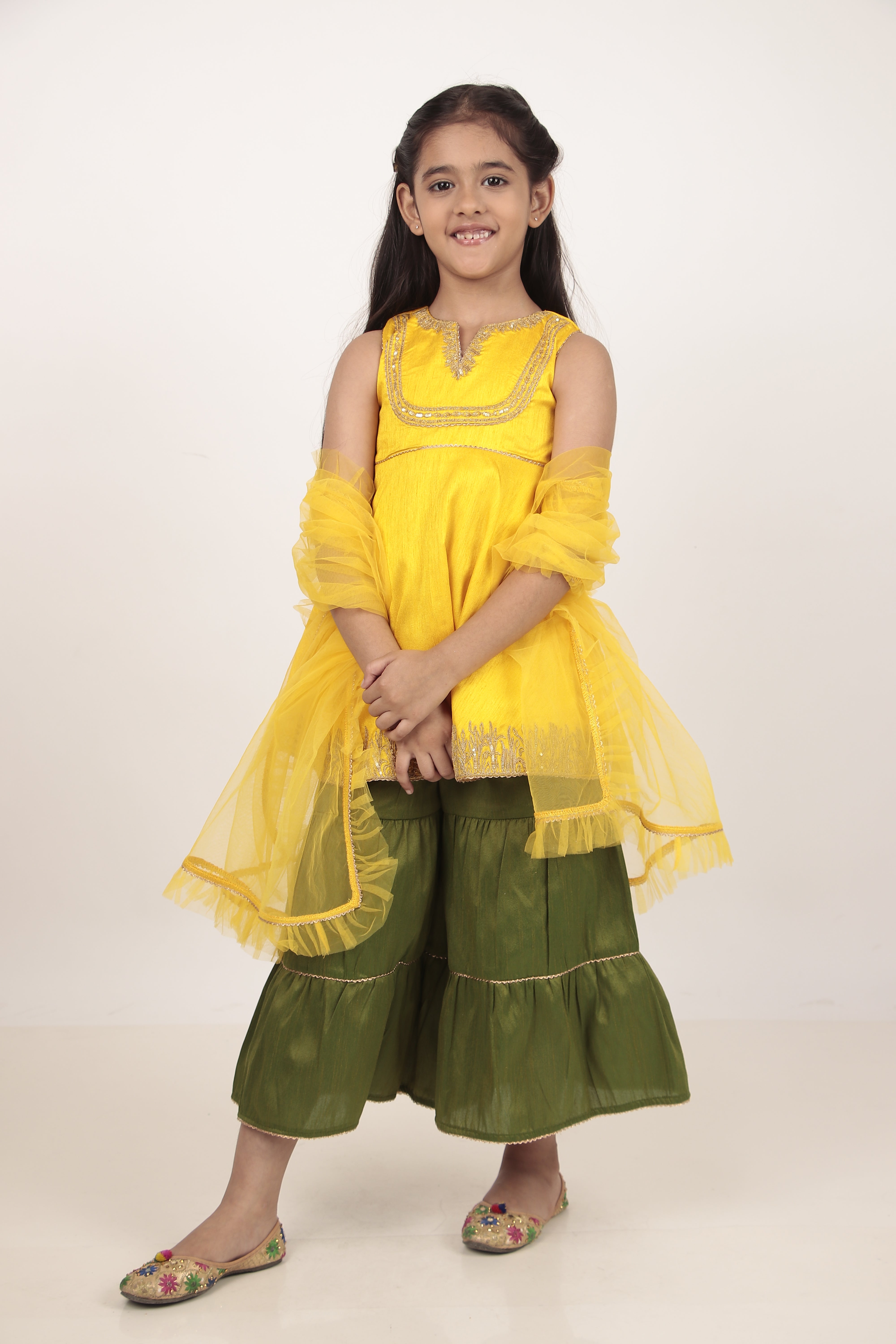 Yellow Kurta & Khada Pajama Set