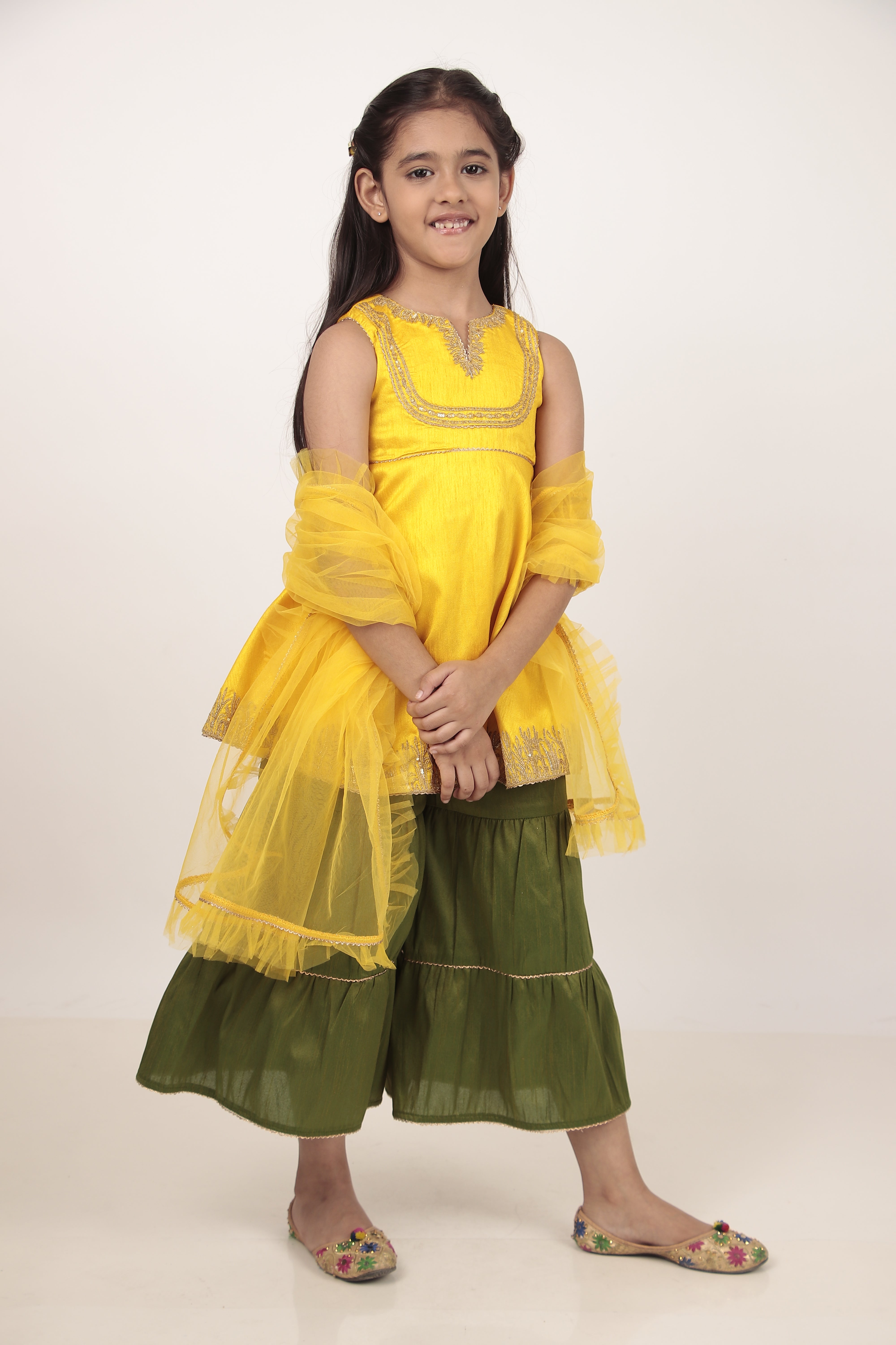 Yellow Kurta & Khada Pajama Set