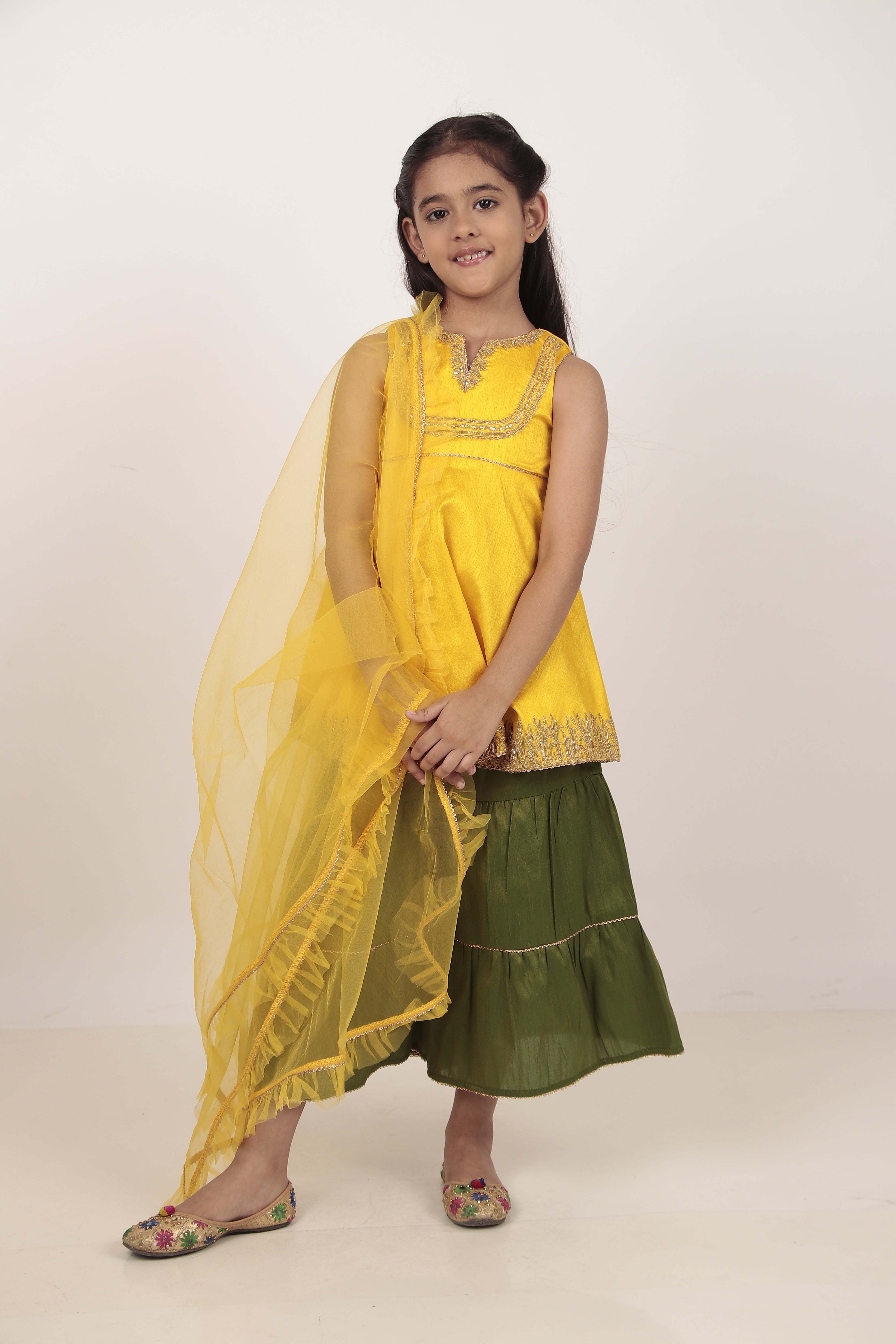 Yellow Kurta & Khada Pajama Set