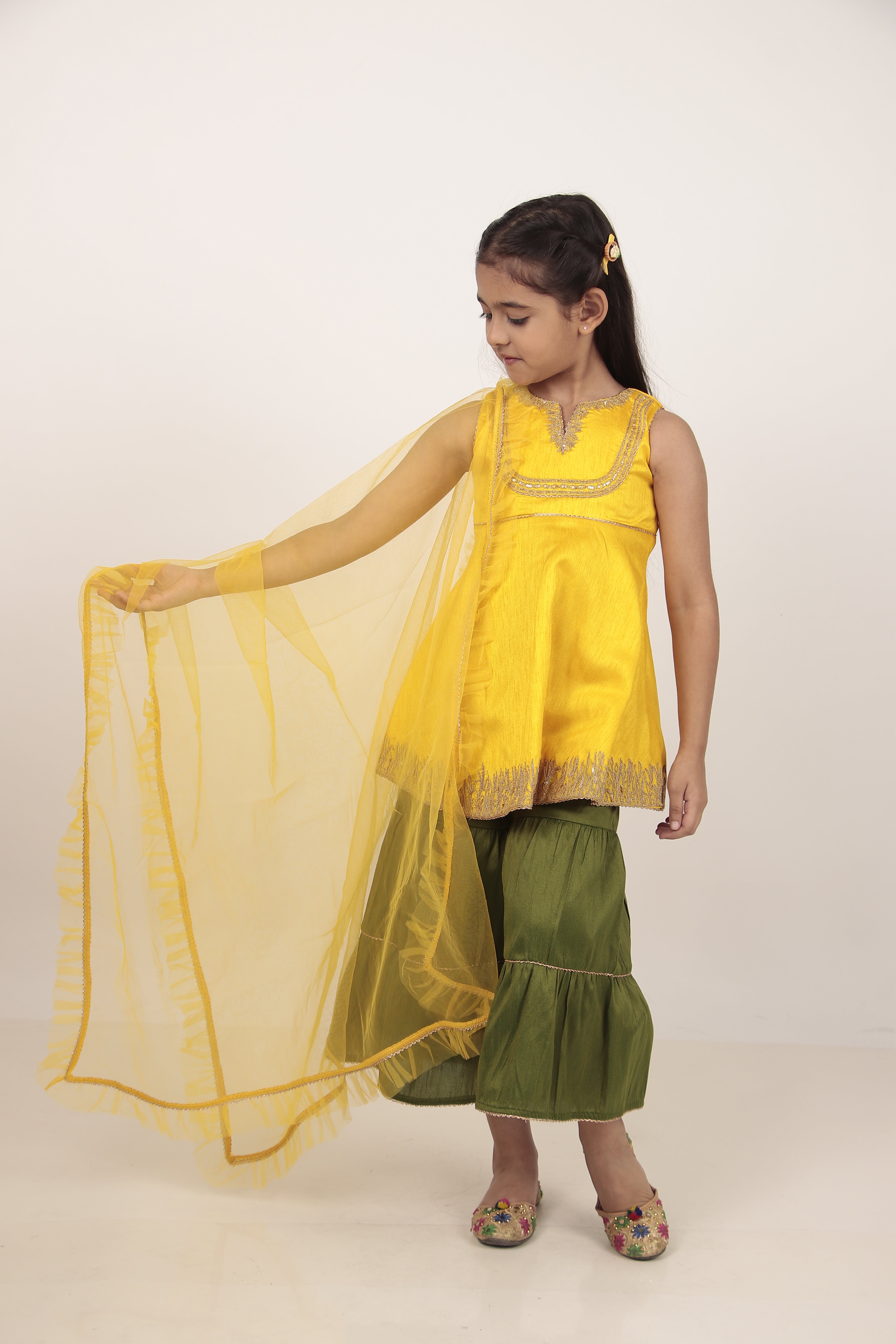 Yellow Kurta & Khada Pajama Set