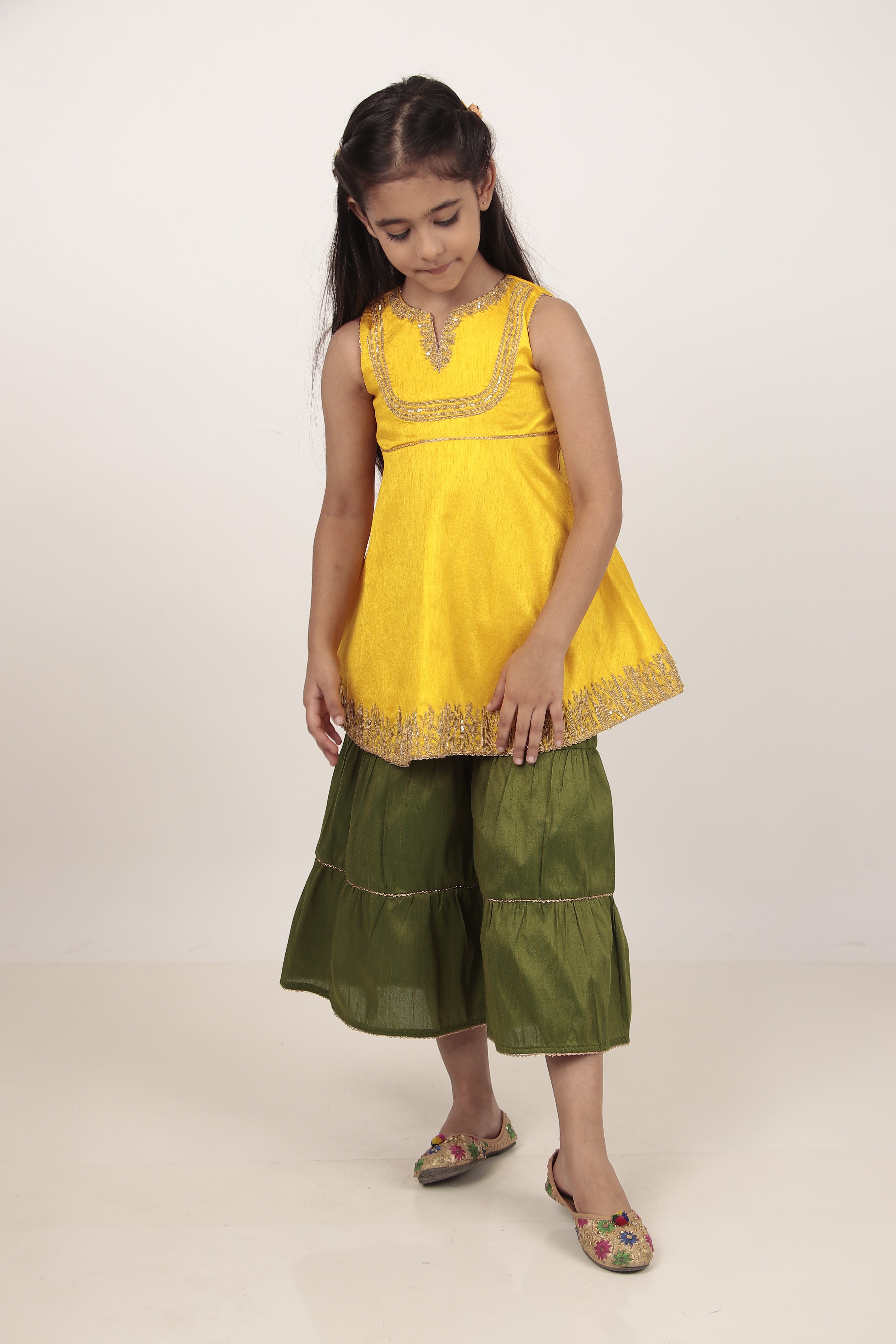 Yellow Kurta & Khada Pajama Set