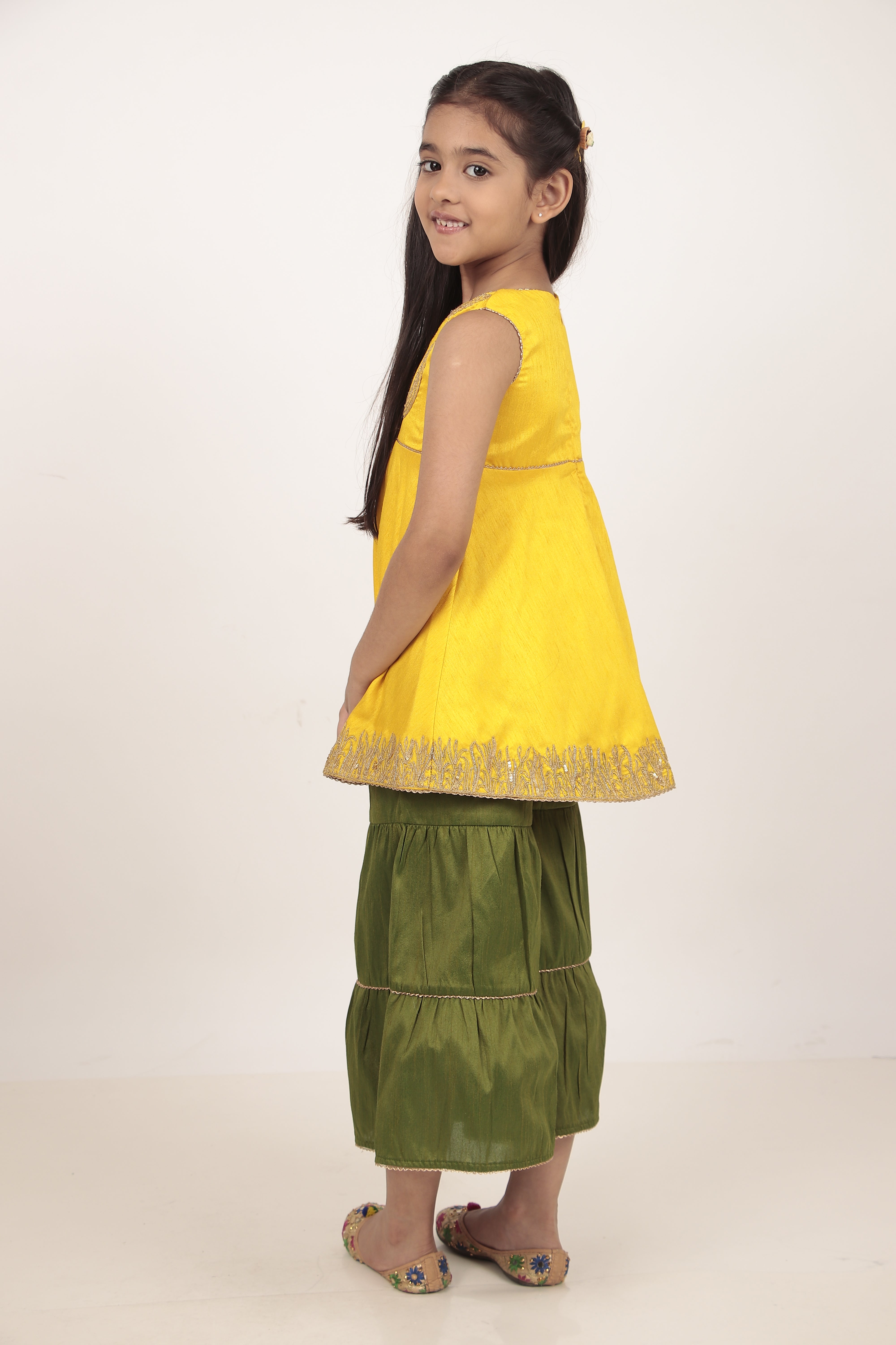 Yellow Kurta & Khada Pajama Set