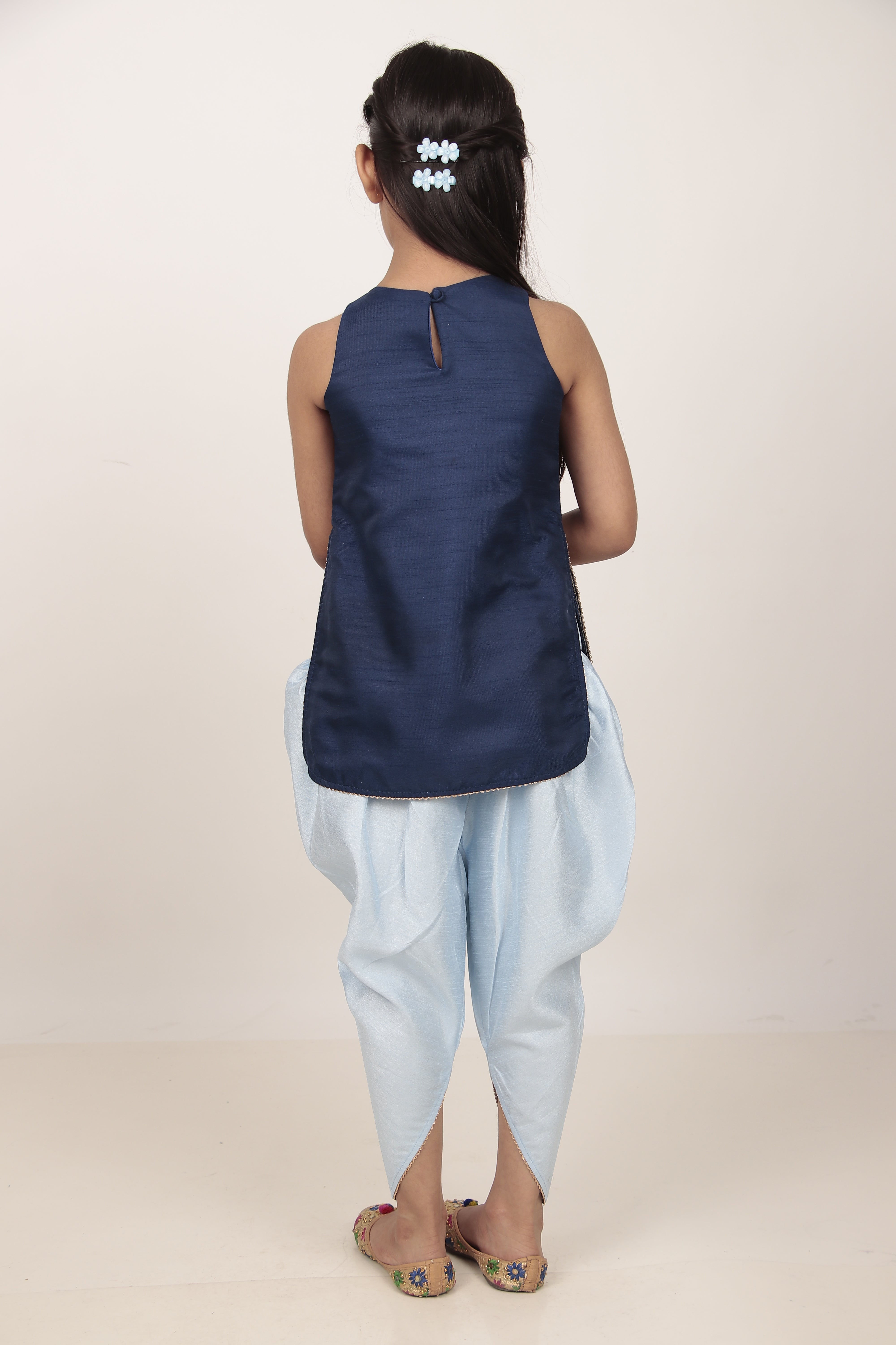 Blue Kurta & Tulip Pants Set