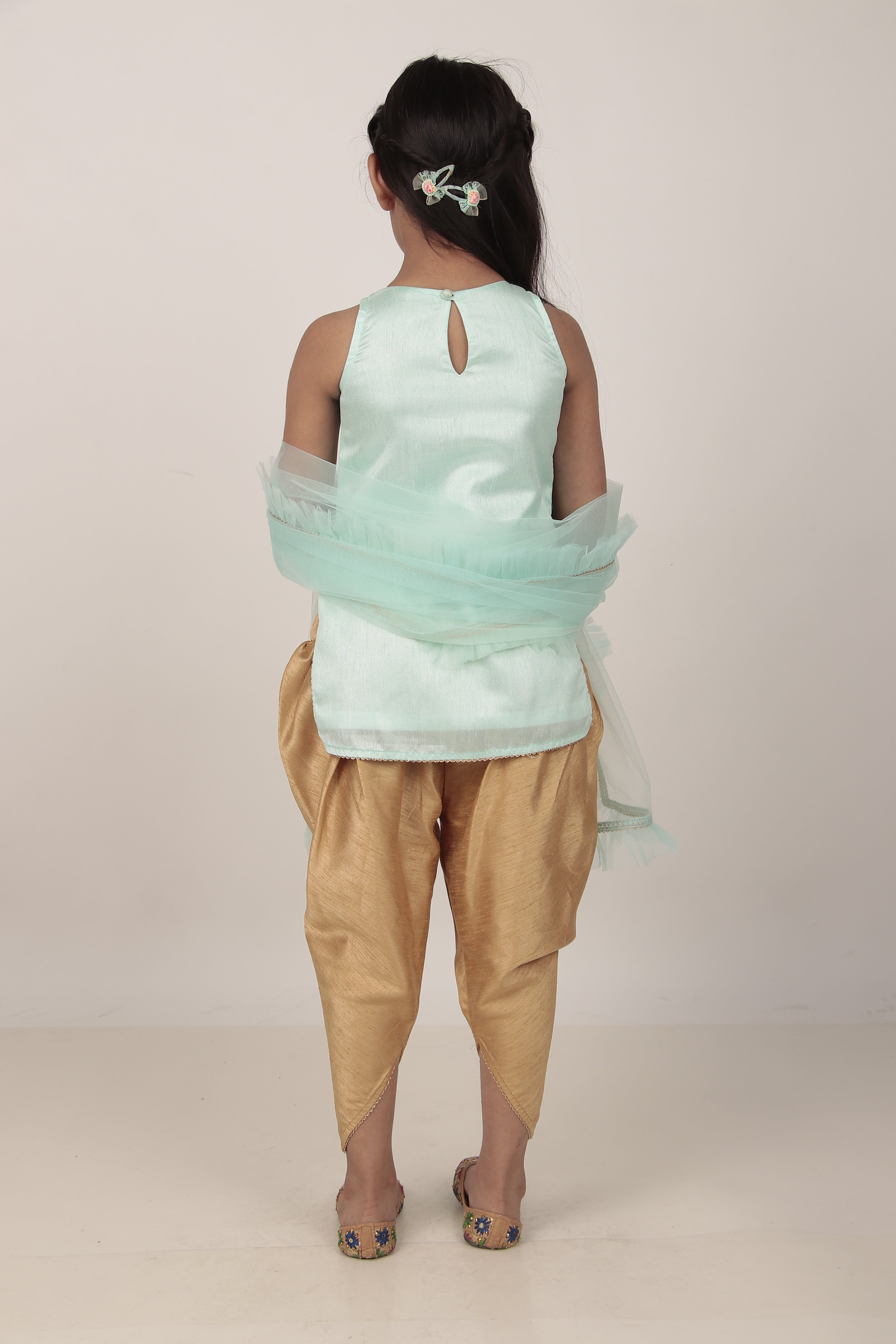 Sky Blue Kurta & Tulip Pants Set