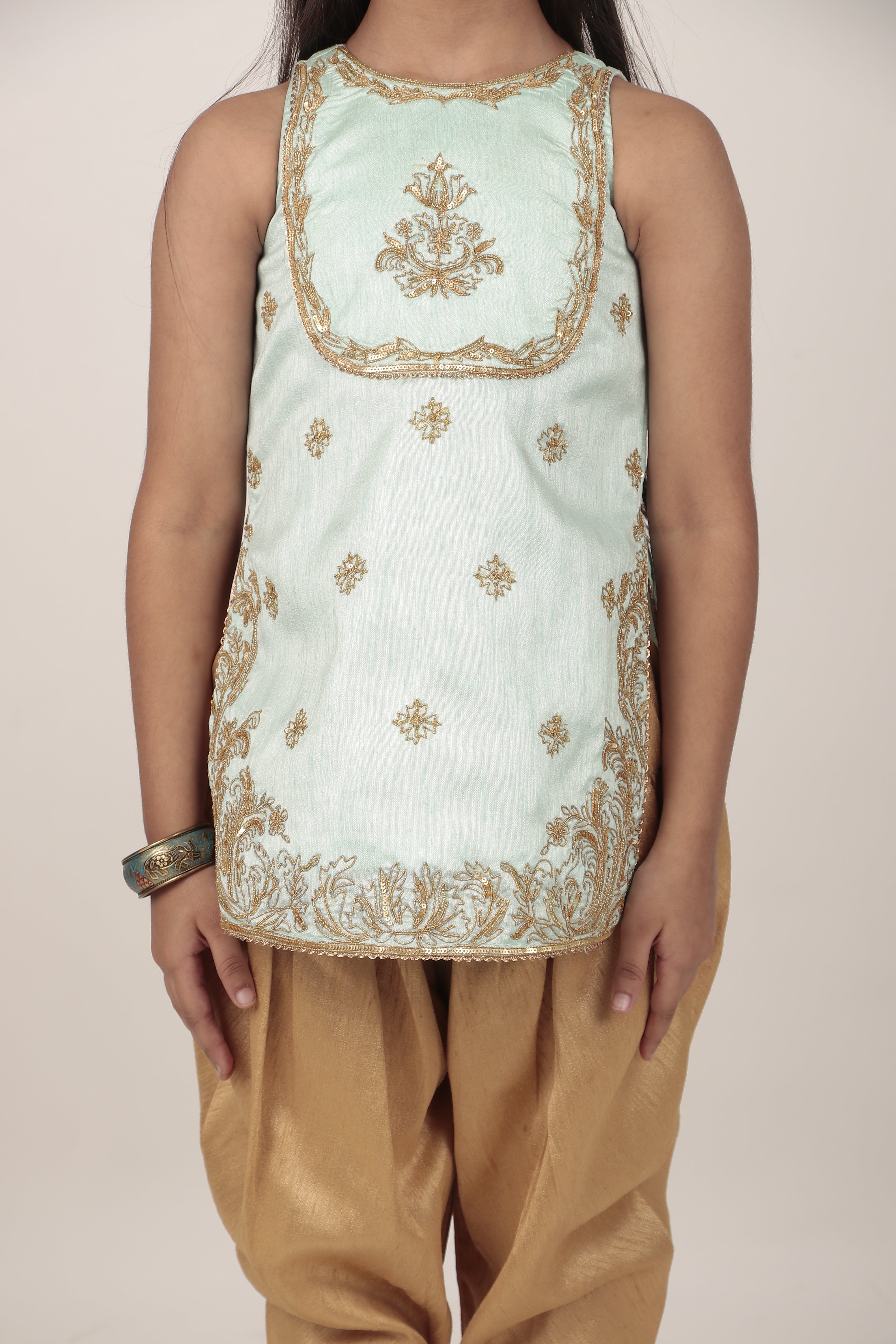 Sky Blue Kurta & Tulip Pants Set