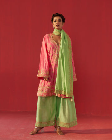 Pink Panther Chanderi Kurta Set