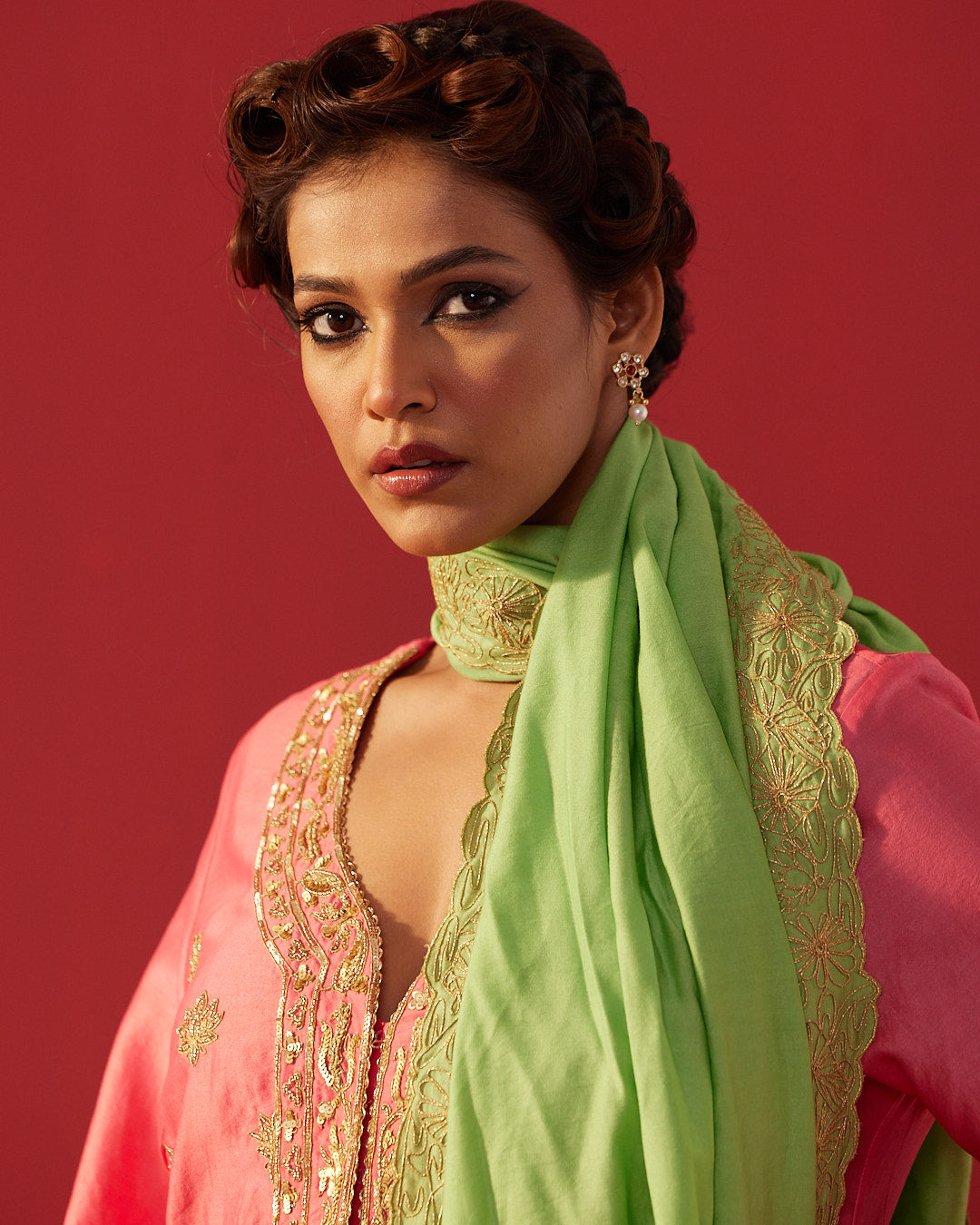 Pink Panther Chanderi Kurta Set