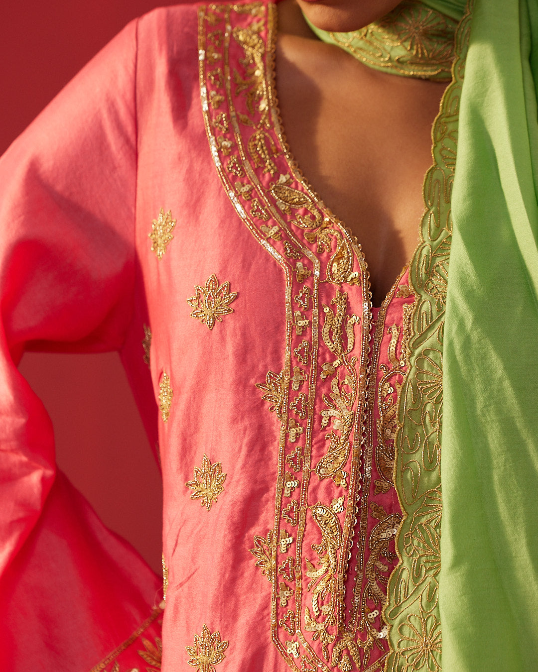 Pink Panther Chanderi Kurta Set