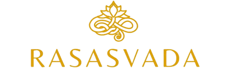 Logo of Rasasvada with a decorative design above the text on a white background